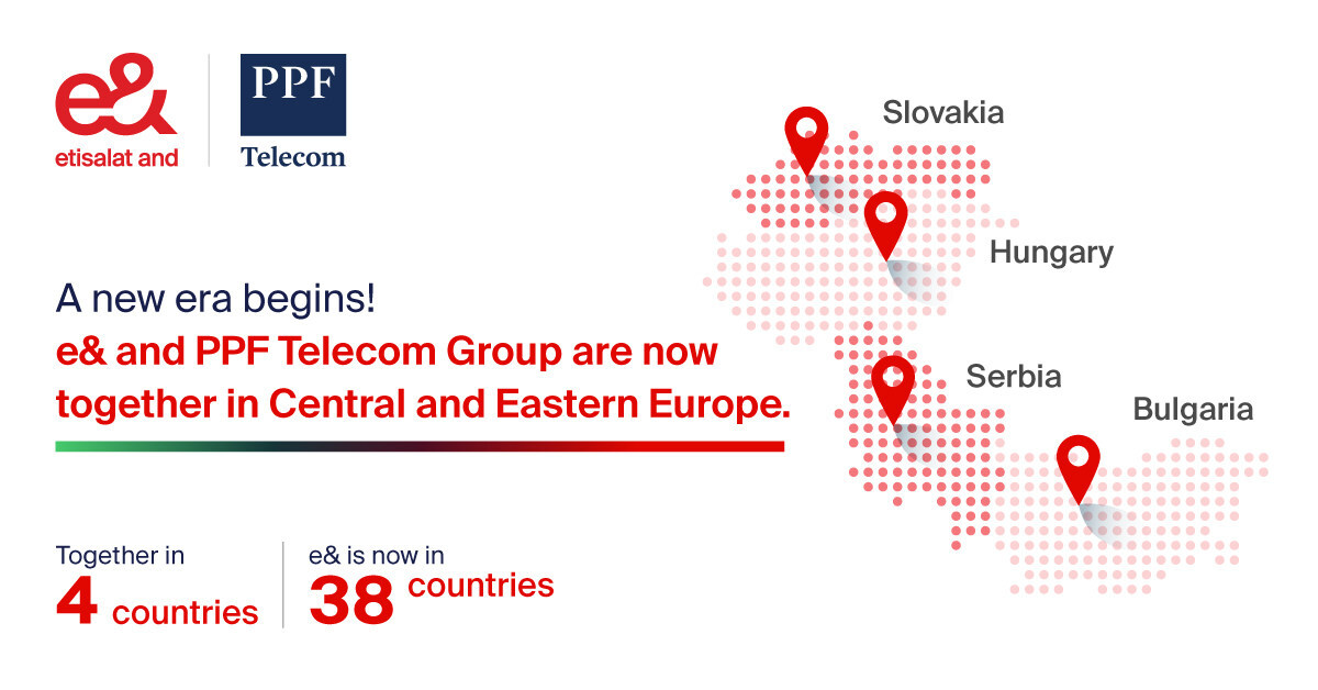 e& completes acquisition of controlling stake in PPF Telecom, diversifying portfolio footprint into Central and Eastern Europe