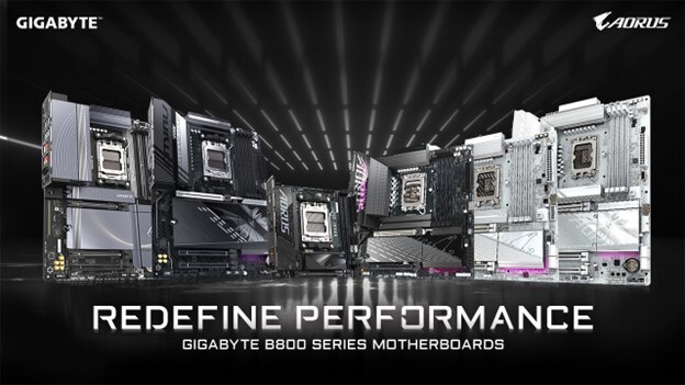 GIGABYTE Redefines Intel and AMD B800 Series Motherboards Performance with AI Technology at CES 2025